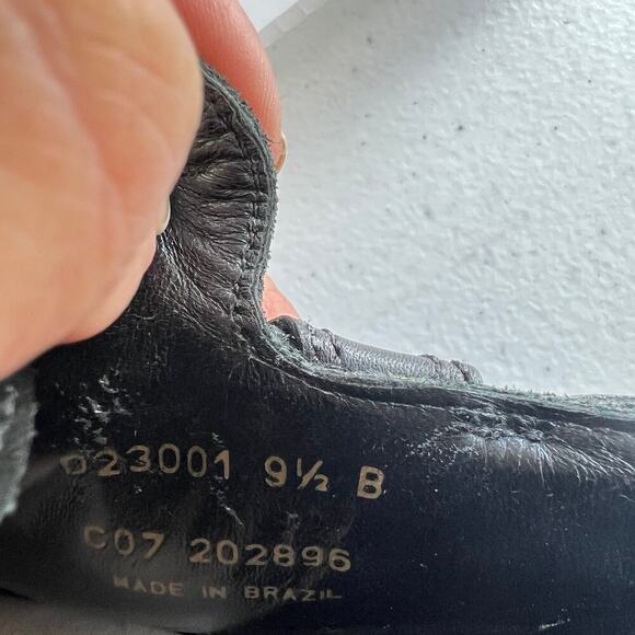 Cole Haan Black Suede Stitched Leather Mules Clogs Size 9.5 Wedge Hill Slip On - Picture 11 of 11